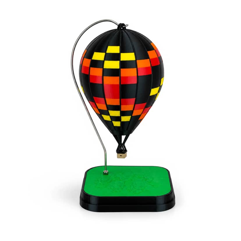 Miniatura de Balão de Ar Quente Preto com Mosaico Colorido